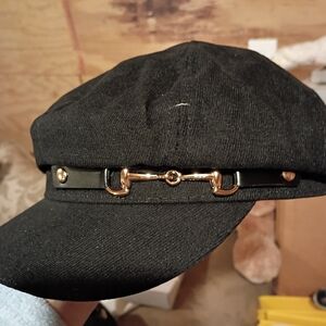 Stylish Black Cap with Gold Accents